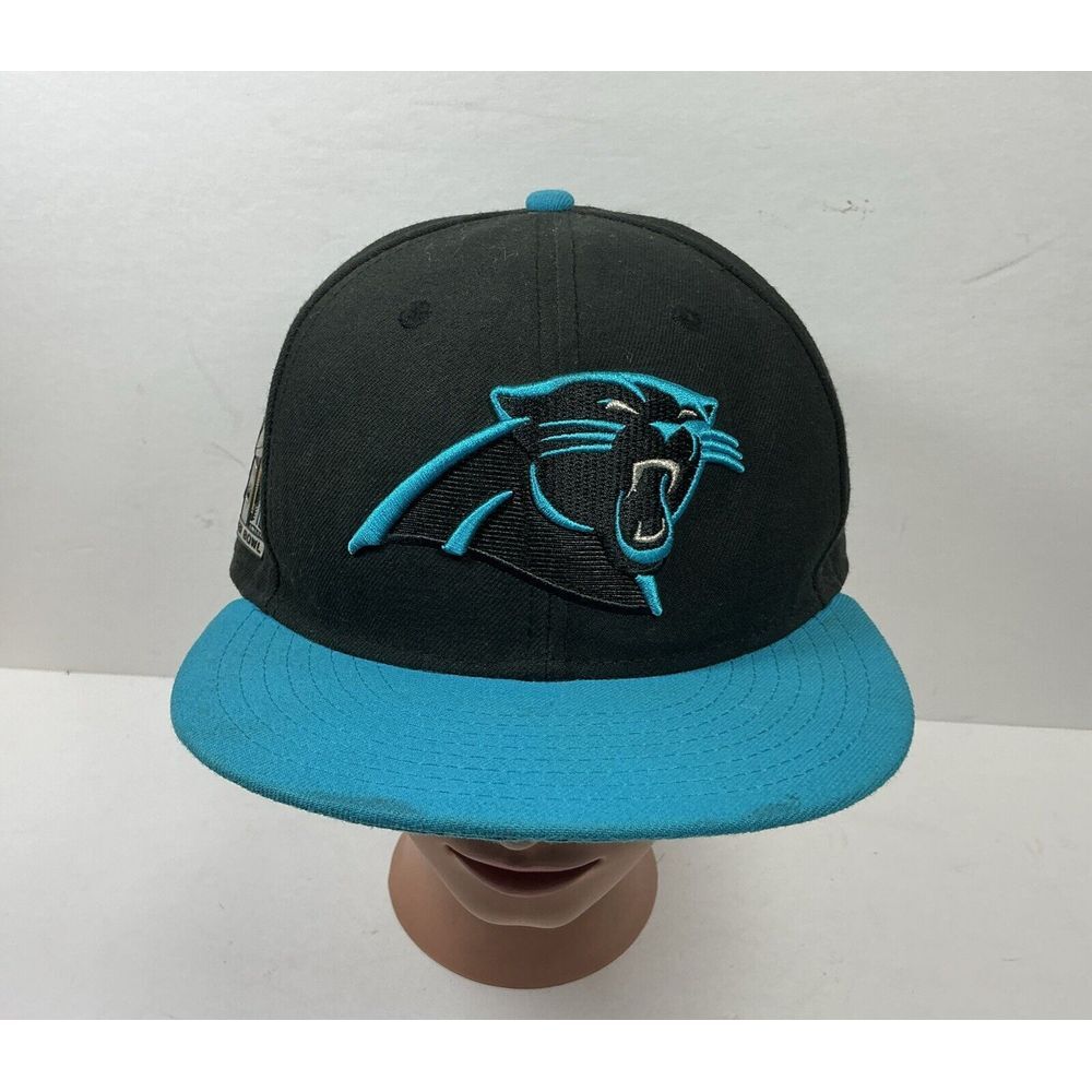 NFL Carolina Panthers Cam Newton #1 Hat Superbowl 50 Football Cap Fitted 7 5/8‎
